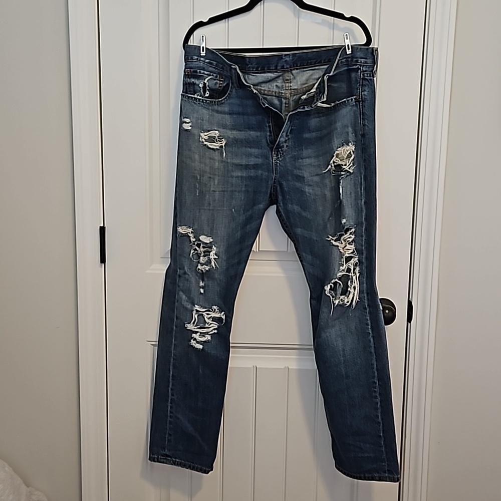Men's Levi's 522 Distressed Jean's Size 33×30 - Picture 9 of 10